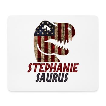 Patriotic Stephanie Dinosaur Stephaniesaurus - Mouse Pad (horizontal) - white - Front
