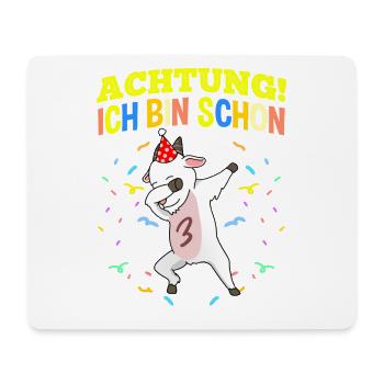 Achtung Ich Bin Schon 3 Geburtstag Ziege - Mousepad (Querformat) - Weiß - Vorne