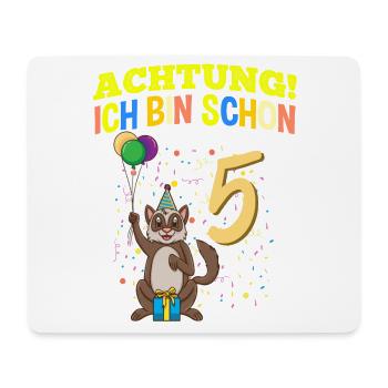 Achtung Ich Bin Schon 5 Tier Geburtstag Frettchen - Mousepad (Querformat) - Weiß - Vorne