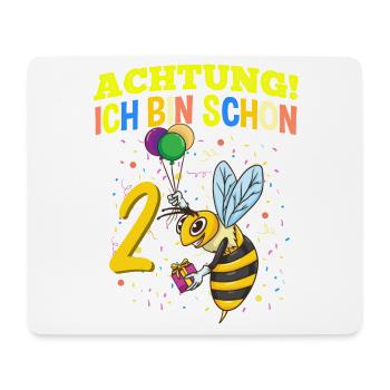 Achtung Ich Bin Schon 2 Tier Geburtstag Wespe - Mousepad (Querformat) - Weiß - Vorne