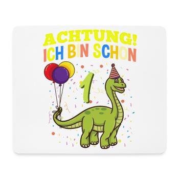 Achtung Ich Bin Schon 1 Geburtstag Brachiosaurus - Mousepad (Querformat) - Weiß - Vorne