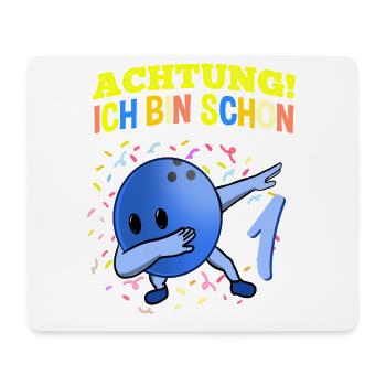 Achtung Ich Bin Schon 1 Geburtstag Bowlingkugel - Mousepad (Querformat) - Weiß - Vorne