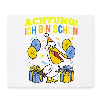 Achtung Ich Bin Schon 4 Geburtstag Pelikan - Mousepad (Querformat) - Weiß - Vorne