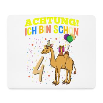 Achtung Ich Bin Schon 4 Geburtstag Kamel-Dromedar - Mousepad (Querformat) - Weiß - Vorne