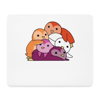 Lesbian Flag Pride LGBTQ Cute Penguin - Mouse Pad (horizontal) - white - Front