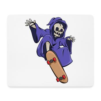 Skeleton rides skateboard skater Halloween - Mouse Pad (horizontal) - white - Front