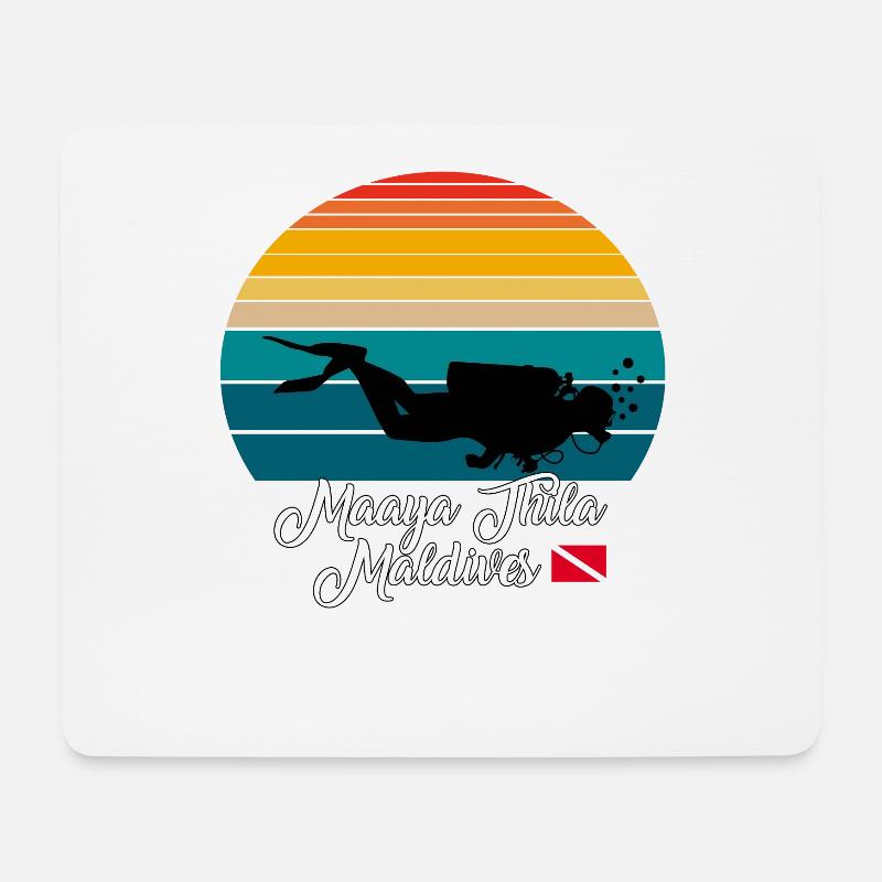 Maaya Thila Maldives Diving - Mousepad (Querformat) - Weiß