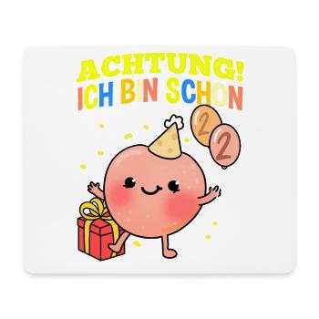 Achtung Ich Bin Schon 2 Geburtstag Pfirsich - Mousepad (Querformat) - Weiß - Vorne