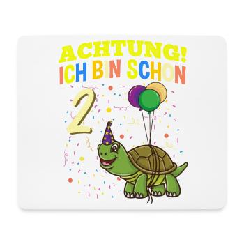 Achtung Ich Bin Schon 2 Geburtstag Schildkröte - Mousepad (Querformat) - Weiß - Vorne