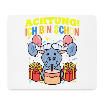 Achtung Ich Bin Schon 3 Geburtstag Gnu - Mousepad (Querformat) - Weiß - Vorne