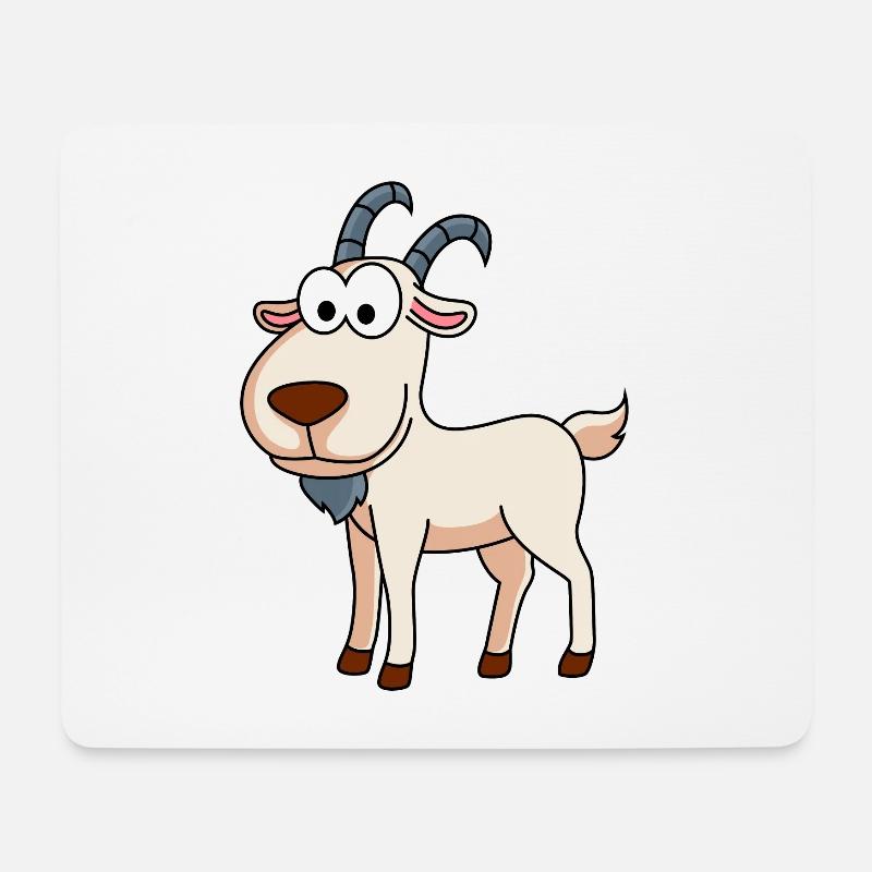 Bergziege Comic Tier - Mousepad (Querformat) - Weiß