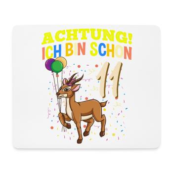 Achtung Ich Bin Schon 11 Geburtstag Gazelle - Mousepad (Querformat) - Weiß - Vorne