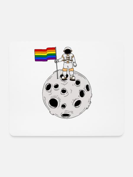 Schwuler Astronaut LGBT Gay Pride Flagge - Mousepad (Querformat) - Weiß