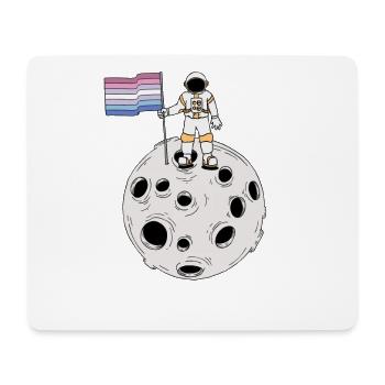 Astronaute Bigender sur la lune Drapeau Bigender - Tapis de souris (format paysage) - blanc - Devant