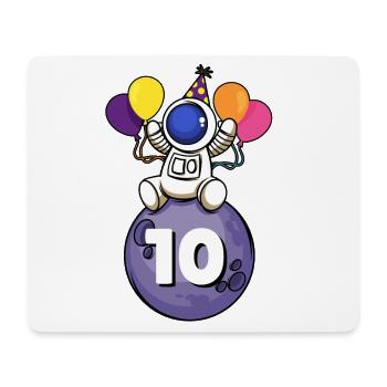 10 Jahre alt Weltraum Geburtstag 10. - Mousepad (Querformat) - Weiß - Vorne