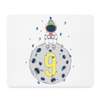 9th Birthday Space Birthday Party - Mouse Pad (horizontal) - white - Front