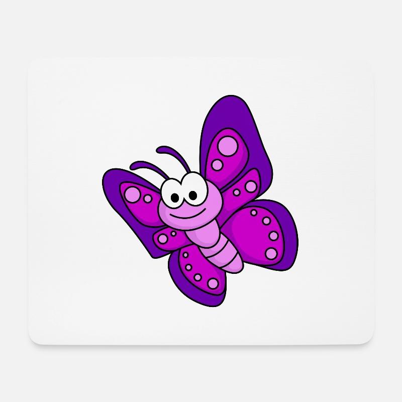 Schmetterling Comic Tier - Mousepad (Querformat) - Weiß