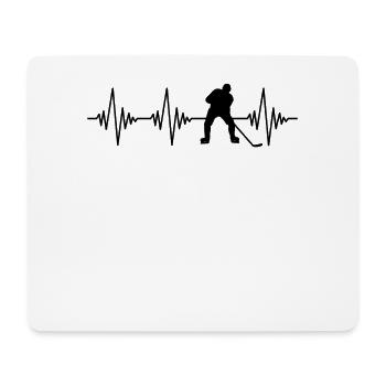 Hockey Eishockey Herzschlag - Mousepad (Querformat) - Weiß - Vorne