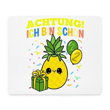 Achtung Ich Bin Schon 2 Geburtstag Ananas - Mousepad (Querformat) - Weiß - Vorne