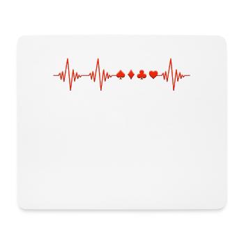 Poker Heartbeat - Tapis de souris (format paysage) - blanc - Devant