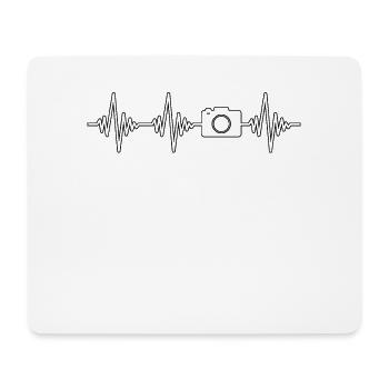 Photographie de l’appareil photo Heartbeat - Tapis de souris (format paysage) - blanc - Devant