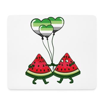 Paire de pastèque Aromantic Pride - Tapis de souris (format paysage) - blanc - Devant