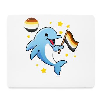 Delfin im Weltraum Gay Bear Pride - Mousepad (Querformat) - Weiß - Vorne
