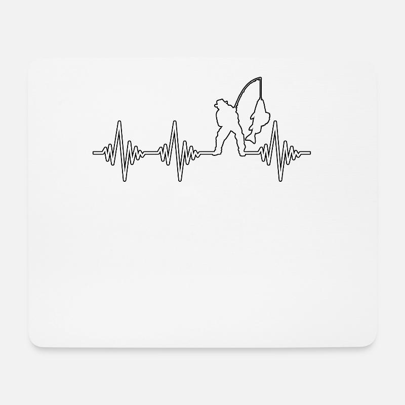 Angeln Herzschlag - Mousepad (Querformat) - Weiß