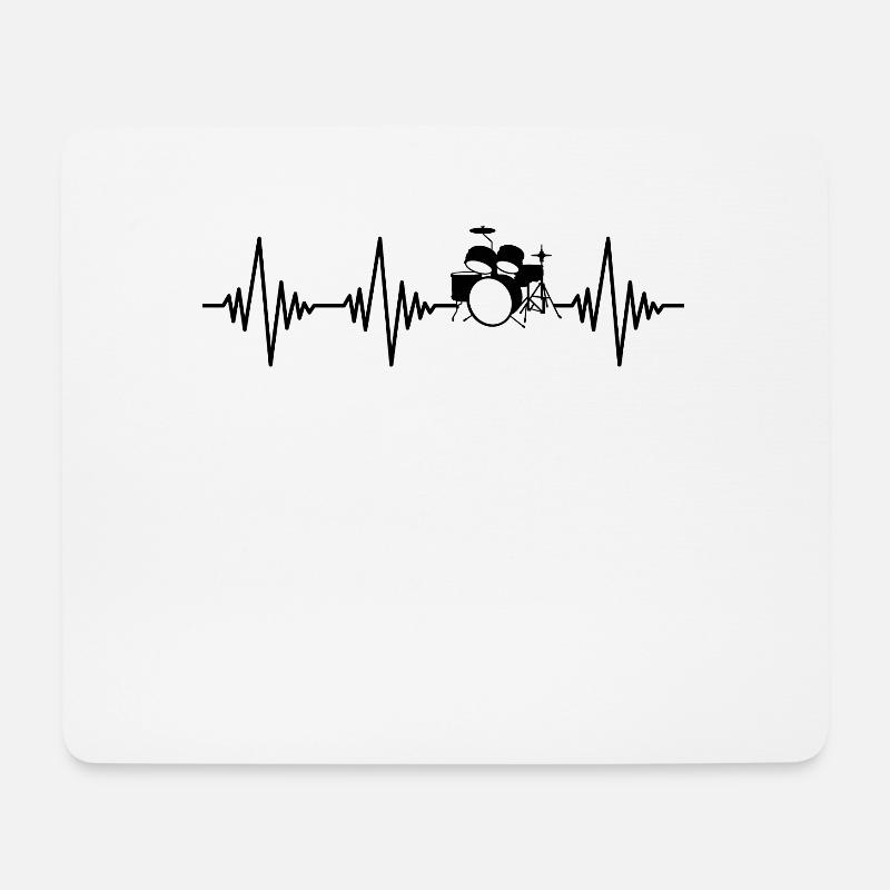 Schlagzeug Herzschlag - Mousepad (Querformat) - Weiß