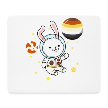 Hase im Weltraum Gay Bear Pride - Mousepad (Querformat) - Weiß - Vorne
