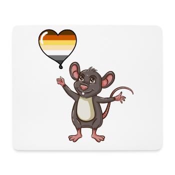Maus Herzballon Gay Bear Pride - Mousepad (Querformat) - Weiß - Vorne