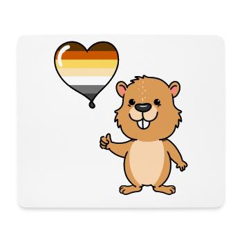 Biber Herzballon Gay Bear - Mousepad (Querformat) - Weiß - Vorne