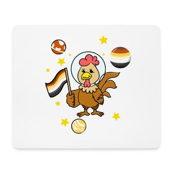 Huhn im Weltraum Gay Bear - Mousepad (Querformat) - Weiß - Vorne