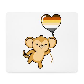 Affe Herzballon Gay Bear - Mousepad (Querformat) - Weiß - Vorne