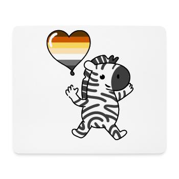 Zebra Herzballon Gay Bear - Mousepad (Querformat) - Weiß - Vorne