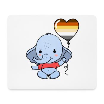 Elefant Herzballon Gay Bear - Mousepad (Querformat) - Weiß - Vorne