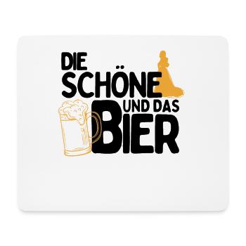 Die Schöne und das Bier Party Outfit zum Bier - Mousepad (Querformat) - Weiß - Vorne