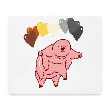 Tardigrade Heart Balloon Gay Bear Pride - Mouse Pad (horizontal) - white - Front