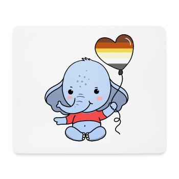 Elefant Herzballon Gay Bear Pride - Mousepad (Querformat) - Weiß - Vorne