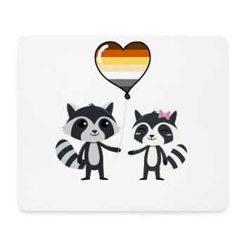 Waschbär-Paar Gay Bear Pride - Mousepad (Querformat) - Weiß - Vorne