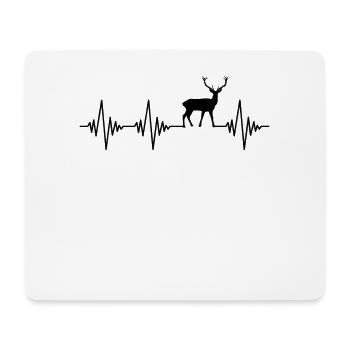 Battements de cœur de cerf - Tapis de souris (format paysage) - blanc - Devant