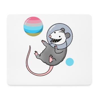 Opossum Astronaut Genderflux Pride - Mouse Pad (horizontal) - white - Front