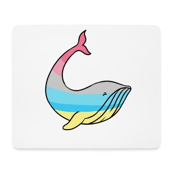 Whale Genderflux Pride - Mouse Pad (horizontal) - white - Front