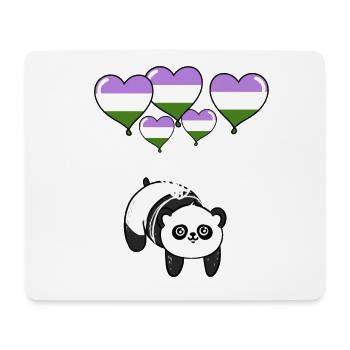 Panda Genderqueer Pride - Tapis de souris (format paysage) - blanc - Devant