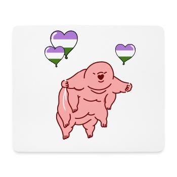 Tardigrade Balloon Genderqueer Pride - Mouse Pad (horizontal) - white - Front