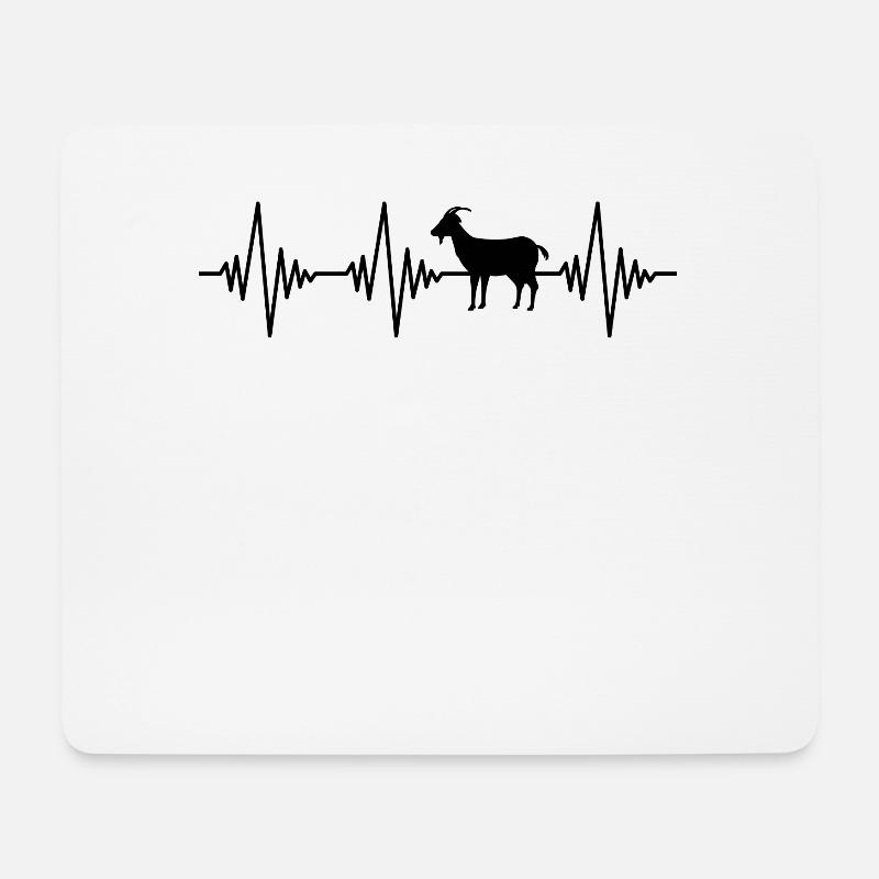 Ziege Herzschlag - Mousepad (Querformat) - Weiß