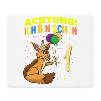 Achtung Ich Bin Schon 1 Tier Geburtstag Schakal - Mousepad (Querformat) - Weiß - Vorne