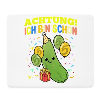 Achtung Ich Bin Schon 5 Geburtstag Zucchini - Mousepad (Querformat) - Weiß - Vorne