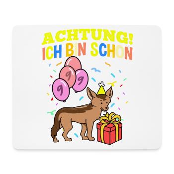 Achtung Ich Bin Schon 9 Geburtstag Schakal - Mousepad (Querformat) - Weiß - Vorne