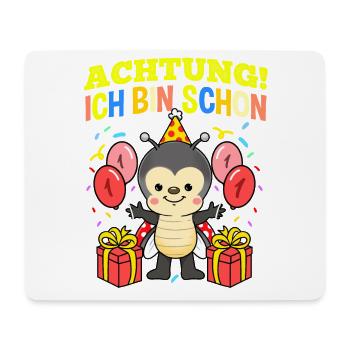 Achtung Ich Bin Schon 1 Geburtstag Marienkäfer - Mousepad (Querformat) - Weiß - Vorne